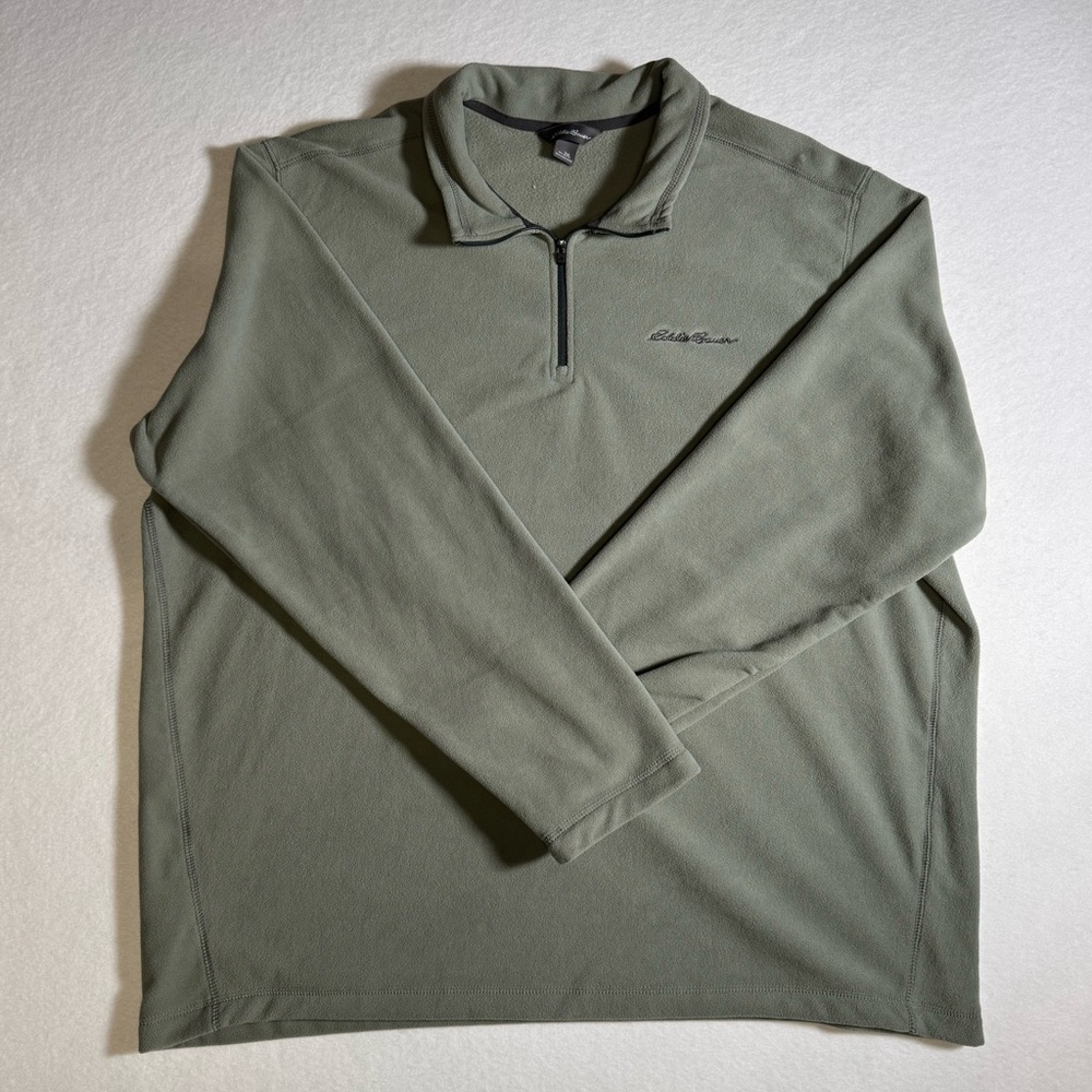 Eddie Bauer Men’s Quarter Zip Fleece‎ Pullover Green 2XL